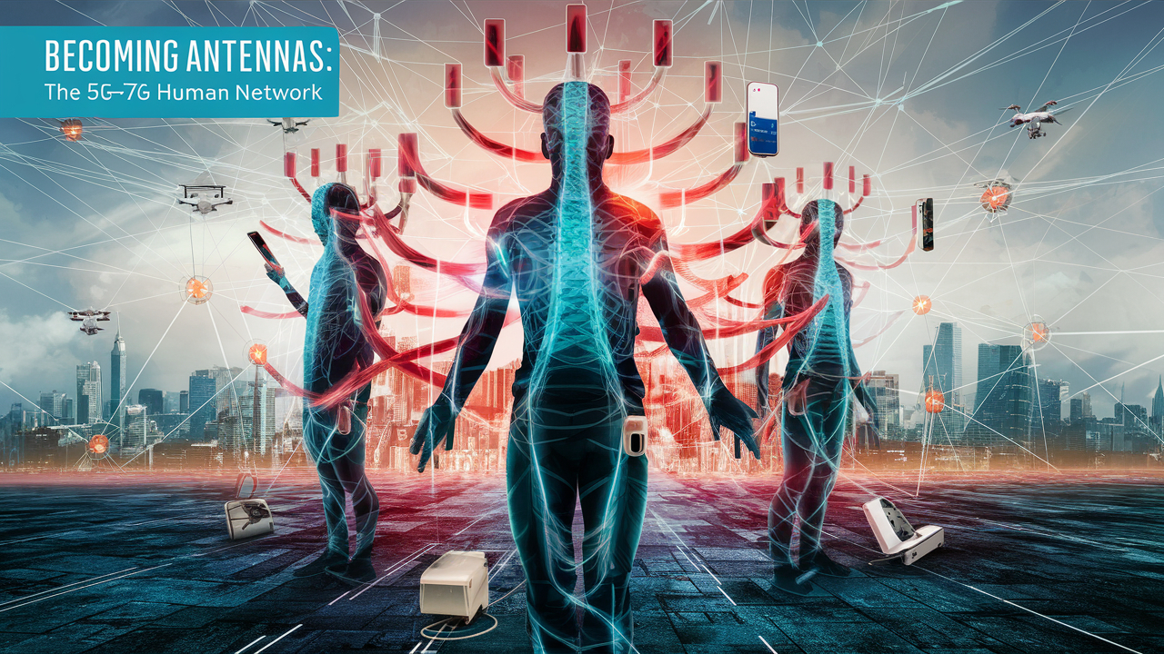 Becoming Antennas: The 5G-7G Human Network