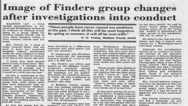 Reading Newspaper Articles Pertaining to The Finders - Part 5